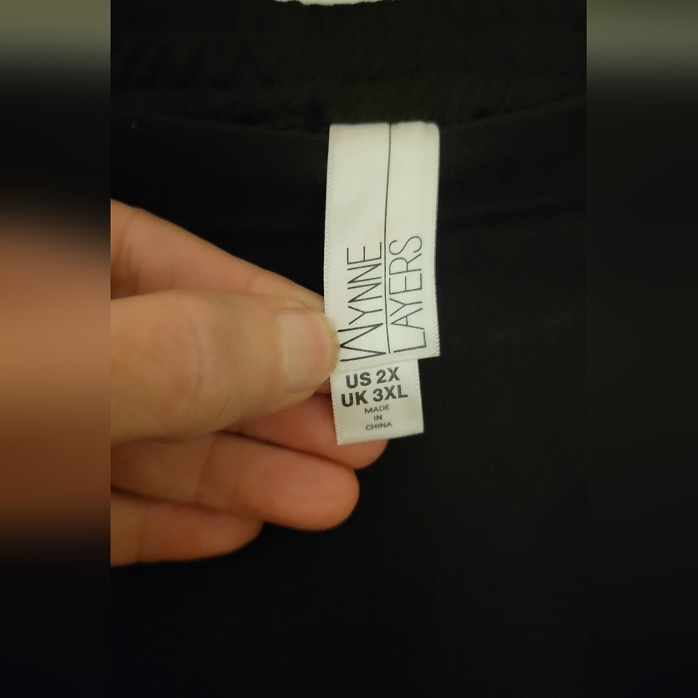 Wynne Layers Pants w Wrap Skirt Tie Front 2XL Black - Picture 5 of 6